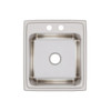 Elkay Lustertone Classic Stainless Steel 19-1/2" x 22" x 10-1/8", 2-Hole Single Bowl Drop-in Sink with Quick-clip