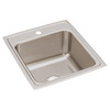 Elkay Lustertone Classic Stainless Steel 19-1/2" x 22" x 10-1/8" 1-Hole Single Bowl Drop-in Sink