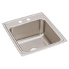 Elkay Lustertone Classic Stainless Steel 19-1/2" x 22" x 10-1/8" 2-Hole Single Bowl Drop-in Sink