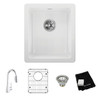 Elkay Fireclay 16-7/16" x 18-15/16" x 9-1/16" Single Bowl Undermount Bar Sink Kit with Faucet White