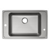 Elkay Lustertone Classic Stainless Steel 31" x 19-1/2" x 5-1/2", 2LM-Hole Single Bowl Drop-in Classroom ADA Sink