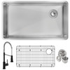 Elkay Crosstown 18 Gauge Stainless Steel 31-1/2" x 18-1/2" x 9" Single Bowl Undermount Sink & Faucet Kit with Bottom Grid & Drain