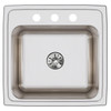 Elkay Lustertone Classic Stainless Steel 19-1/2" x 19" x 10-1/8" 3-Hole Single Bowl Drop-in Laundry Sink w/Perfect Drain