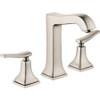 Hansgrohe 31331821 Metropol Classic Widespread Faucet 160 with Lever Handles and Pop-Up Drain, 1.2 GPM in Brushed Nickel