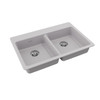 Elkay Quartz Classic 33" x 22" x 5-1/2", Double Bowl Drop-in ADA Sink with Perfect Drain, Greystone