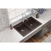 Elkay Quartz Classic 33" x 22" x 5-1/2", Double Bowl Drop-in ADA Sink with Perfect Drain, Mocha