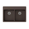 Elkay Quartz Classic 33" x 22" x 5-1/2", Double Bowl Drop-in ADA Sink with Perfect Drain, Mocha