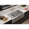 Elkay Crosstown 16 Gauge Stainless Steel 35-7/8" x 20-1/4" x 9" Equal Double Bowl Tall Farmhouse Sink with Aqua Divide