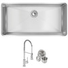 Elkay Crosstown 18 Gauge Stainless Steel 36-1/2" x 18-1/2" x 9" Single Bowl Undermount Sink & Faucet Kit with Drain