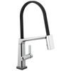 Delta Pivotal 9693T-DST Single Handle Exposed Hose Kitchen Faucet with TouchO Technology in Chrome Finish