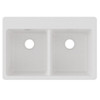 Elkay Quartz Classic 33" x 22" x 9-1/2" Equal Double Bowl Drop-in Sink White