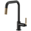 Brizo Litze 63053LF-GL Pull-Down Faucet with Square Spout and Knurled Handle Luxe Gold