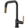 Brizo Litze 63054LF-GL Pull-Down Faucet with Square Spout and Industrial Handle Luxe Gold