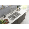 Elkay Lustertone Classic Stainless Steel 32-1/16" x 18-1/2" x 9", 40/60 Double Bowl Undermount Sink with Aqua Divide
