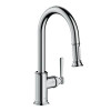 AXOR 16581801  Montreux 2-Spray HighArc Kitchen Faucet, Pull-Down Steel Optik