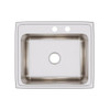 Elkay Lustertone Classic Stainless Steel 25" x 21-1/4" x 10-1/8" MR2-Hole Single Bowl Drop-in Sink