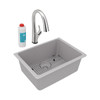 Elkay Quartz Classic 24-5/8" x 18-1/2" x 9-1/2" Single Bowl Undermount Sink Kit with Filtered Faucet Greystone