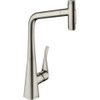 Hansgrohe 73820801 Metris Select High Arc Kitchen Faucet, 2-Spray Pull-Out, 1.75 GPM in Steel Optic