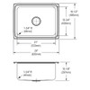 Elkay Lustertone Classic Stainless Steel 25" x 19-1/2" x 10-1/8" 0-Hole Single Bowl Drop-in Sink