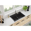 Elkay Quartz Classic 33" x 22" x 10", Equal Double Bowl Drop-in Sink with Aqua Divide, Black