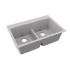 Elkay Quartz Classic 33" x 22" x 10" Equal Double Bowl Drop-in Sink with Aqua Divide Greystone