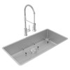 Elkay Crosstown 18 Gauge Stainless Steel 36-1/2" x 18-1/2" x 9" Single Bowl Undermount Sink & Faucet Kit with Bottom Grid & Drain