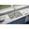 Elkay Lustertone Classic Stainless Steel 30-3/4" x 21" x 9-7/8" Offset 60/40 Double Bowl Undermount Sink