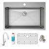 Elkay Crosstown 18 Gauge Stainless Steel 33" x 22" x 9" Single Bowl Dual Mount Sink Kit with Filtered Faucet