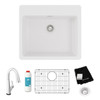 Elkay Quartz Classic 25" x 22" x 9-1/2" Single Bowl Drop-in Sink Kit with Filtered Faucet White
