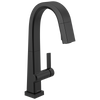 Delta Pivotal 9993T-BL-DST Single Handle Pull-Down Bar / Prep Faucet With Touch2O Technology in Matte Black Finish