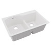 Elkay Quartz Classic 33" x 22" x 10", Offset 60/40 Double Bowl Drop-in Sink with Aqua Divide, White