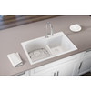 Elkay Quartz Classic 33" x 22" x 10", Offset 60/40 Double Bowl Drop-in Sink with Aqua Divide, White