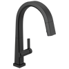 Delta Pivotal 9193T-BL-DST Single Handle Pull-Down Kitchen Faucet With Touch2O Technology in Matte Black Finish