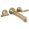 Brizo T70498-GLLHP Levoir Two-Handle Wall Mount Tub Filler - Less Handles: Luxe Gold