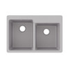 Elkay Quartz Classic 33" x 22" x 9-1/2", Offset Double Bowl Drop-in Sink, Greystone