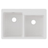Elkay Quartz Classic 33" x 22" x 9-1/2" Offset Double Bowl Drop-in Sink White