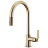 Brizo Litze 63044LF-PC Pull-Down Faucet with Arc Spout and Industrial Handle Chrome