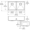 Elkay Crosstown 16 Gauge Stainless Steel 35-7/8" x 20-1/4" x 9" Equal Double Bowl Tall Farmhouse Sink Kit with Aqua Divide