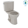 TOTO Drake II Two-Piece Round 1.28 GPF Universal Height Toilet with CeFiONtect - Bone - CST453CEFG#03