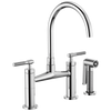 Brizo Litze 62543LF-PN Bridge Faucet with Arc Spout and Knurled Handle Polished Nickel