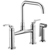 Brizo Litze 62554LF-PN Bridge Faucet with Square Spout and Industrial Handle Polished Nickel