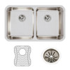 Elkay Lustertone Classic Stainless Steel 30-3/4" x 18-1/2" x 7-7/8" Equal Double Bowl Undermount Sink Kit