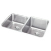 Elkay ELUH3120LPD Lustertone Classic Stainless Steel 31-1/4" x 20-1/2" x 9-7/8", Double Bowl Undermount Sink w/ Perfect Drain