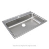 Elkay Lustertone Classic Stainless Steel 31" x 22" x 6", 0-Hole Single Bowl Drop-in ADA Sink