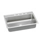 Elkay Lustertone Classic Stainless Steel 31" x 22" x 6", 2-Hole Single Bowl Drop-in ADA Sink with Quick-clip