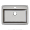 Elkay Lustertone Classic Stainless Steel 31" x 22" x 6", 3-Hole Single Bowl Drop-in ADA Sink