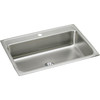 Elkay Lustertone Classic Stainless Steel 31" x 22" x 7-5/8" 1-Hole Single Bowl Drop-in Sink with Perfect Drain