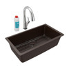Elkay Quartz Classic 33" x 18-7/16" x 9-7/16", Single Bowl Undermount Sink Kit with Filtered Faucet, Mocha