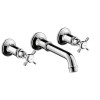 AXOR 16532821 Montreux Wall-Mounted Widespread Faucet Trim w/Cross Handle Brushed Nickel