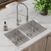 Elkay Crosstown 18 Gauge Stainless Steel 31-1/2" x 18-1/2" x 9" 40/60 Double Bowl Undermount Sink & Faucet Kit with Bottom Grid & Drain